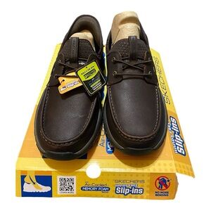 NEW Skechers Knowlson Shore Thing Men's Dark Brown Slip-Ins Sz 13 Extra Wide!